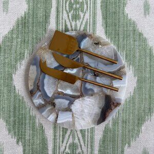 Purple Stone Charcuterie Cheese Plate with Knives